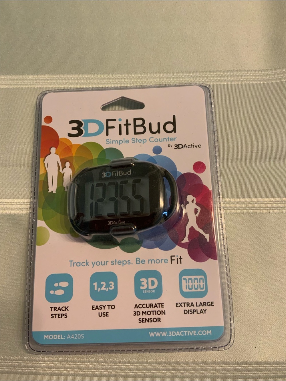 New 3DFitBud Step Counter - Black